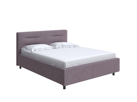 Кровать с мягким изголовьем Nuvola-8 NEW - Кровать в лаконичном стиле с горизонтальной отстрочкой  в изголовье