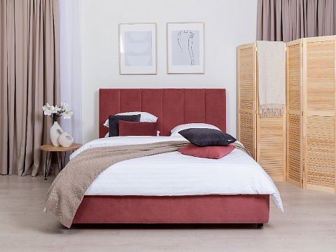 Двуспальная кровать Oktava - Кровать в лаконичном дизайне в обивке из мебельной ткани или экокожи.