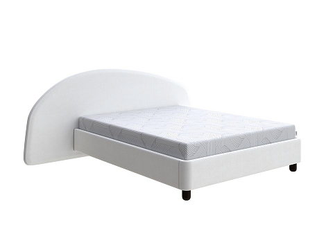 Белая кровать Sten Bro Left - Мягкая кровать с округлым изголовьем на левую сторону