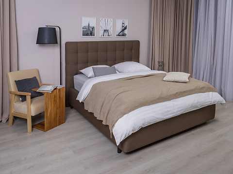 Двуспальная кровать Leon - Современная кровать, украшенная декоративным кантом.