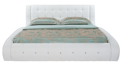 Белая кровать Nuvola-1 - Кровать футуристичного дизайна из экокожи класса «Люкс».