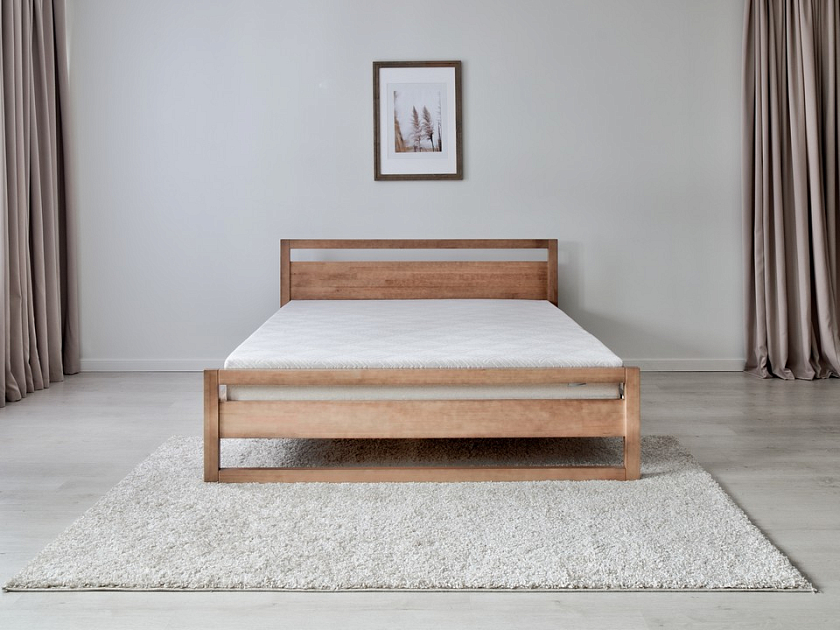 Кровать Kvebek 80x180 Массив (сосна) Антик - Элегантная кровать из массива дерева с основанием