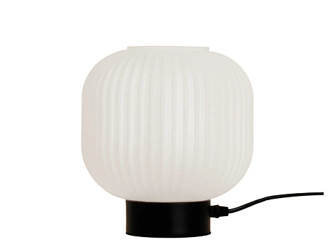 Настольная лампа Viokef Astor 20x20 Металл Черный - Настольная лампа в стиле модерн с белым стеклянным плафоном